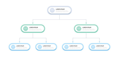 Modern organizational structure for the company. Infographics for presentation, website to reflect the company structure