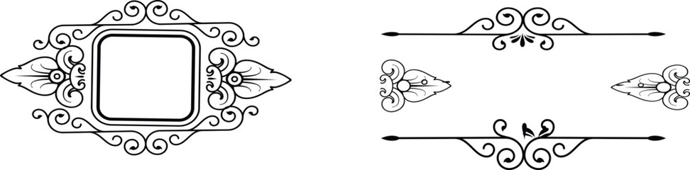 Hand drawing vintage banners and frames for design cars, poster, cup, book, flyer etc