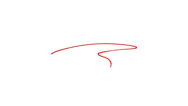 Hand-drawn Red underline highlighter animation, sketching elements on a transparent background with an alpha channel.	
