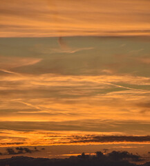 Sunset with orange sky and warm tones