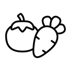 Simple Vegetable outline icon. The icon can be used for websites, print templates, presentation templates, illustrations, etc	