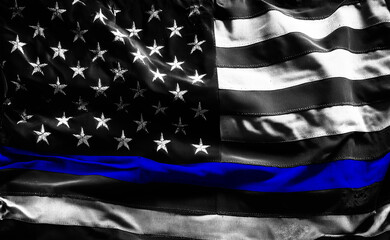An American flag symbolic of support for law enforcement,USA flag	

