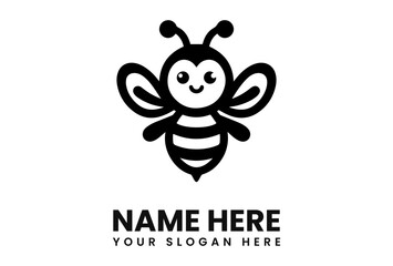 A cute, cartoon bee logo design, perfect for a brand needing a friendly, approachable image.