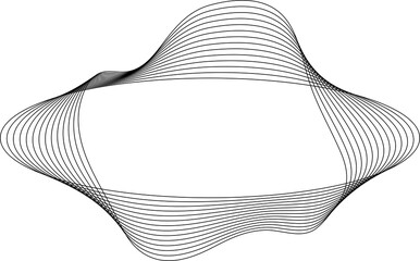 Oval frame liquid made of line with blend use for badges, tag, label