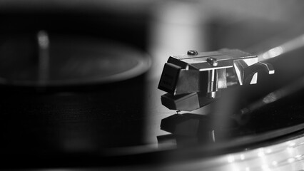 turntable playing an vintage jazz vinyl record
