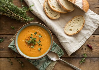 pumpkin soup with bread