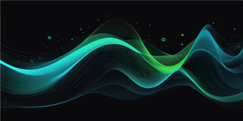 Abstract blue background with dynamic light waves and futuristic flowing lines, perfect for tech-inspired designs