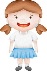 watercolor student girl