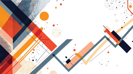 Create a Modern abstract background with geometric shapes and halftone textures. Geometric pattern in Scandinavian style. vector art with white background.