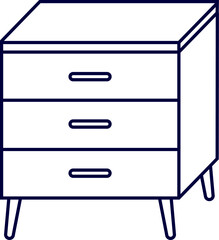 Vector illustration of furniture. Drawer or Cabinet icon on transparent background