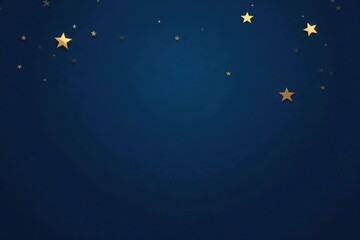 Fototapeta premium Golden Stars on a Deep Blue Background A Festive Night Sky Image Perfect for Holiday Greetings, Invitations, or Digital Designs
