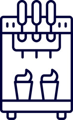 Vector illustration of a ice cream maker machine. Ice cream maker illustration for home desserts and frozen treats