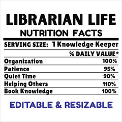 Librarian Life Nutrition Facts