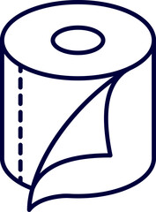 Kitchen or bathroom paper towel, toilet paper, roll of napkins. Roll of paper towels on white background. Hygiene, toiletries, sanitary concept. Tissue paper roll. tissue roll icon