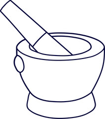Vector of mortar with pestle. Mortar and Pestle Icon. Mortar pestle icon design. Simple bowl and pestle graphic.  Represents cooking, pharmacy, or herbal remedies.