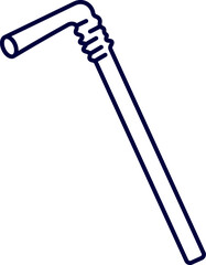 Vector illustration of a straw. Plastic drinking straw on white background