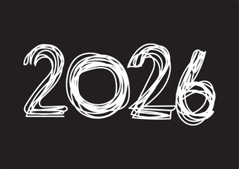  Stylish vector logo set featuring bold “2026” typography in black and white. Perfect for New Year celebration graphics, greeting cards, banners, event branding, and modern festive designs.