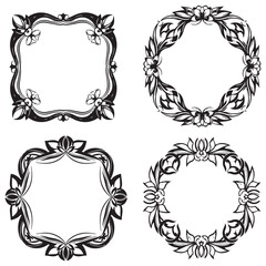 Classic and Whimsical Vintage Decorative Floral Border Vector Set Packs