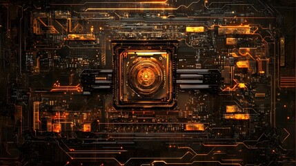 Futuristic Abstract Technology Background with Circuit Patterns