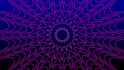 Video animation of star flower mandala tunnel neon lights purple and white, strobe effect, dynamic futuristic, infinity, colorful neon star tunnel, VJ loop, blue background - Powered by Adobe