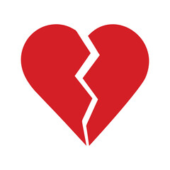 Red heart vector illustration: a romantic symbol of love and valentine's day design red Brocken heart vector