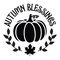 Autumn blessings Round Sign SVG Art & Illustration
