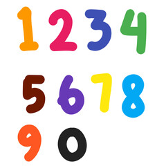 Colorful number 0-9
