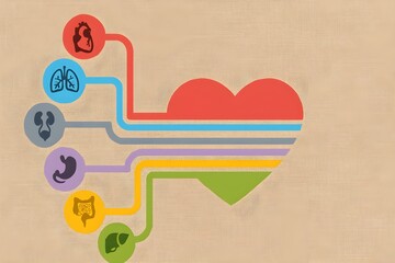 Human Body Organs Connected Health System Medical Illustration Design
