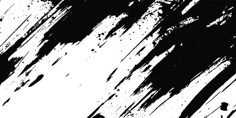 Vector grunge texture. Vector abstract brushstroke grunge minimalist ink stroke art background. Vector grunge brush strokes texture rough black scratches for wallpaper, paint splatter template, dirt. 