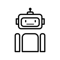 robot lineal icon, robot vector icon in transparent background