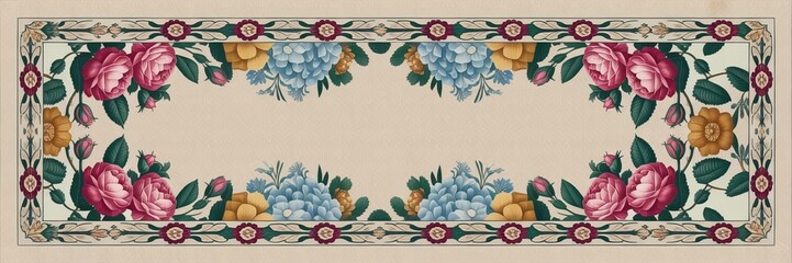 Elegant Vintage Floral Dupatta