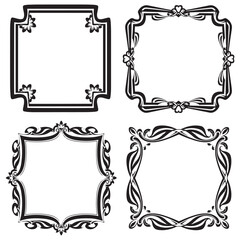 Classic and Minimalist Vintage Decorative Floral Frames Vector Collection