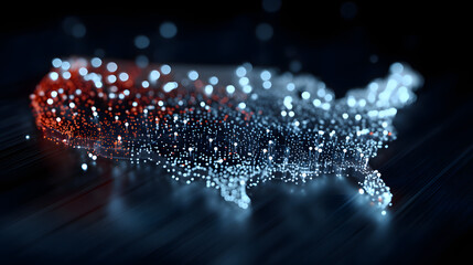 Happy 4th of July Glowing USA Map Celebration