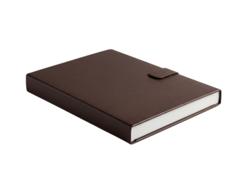 Dark Brown Leather Journal with CreamColored Pages isolated on transparent background