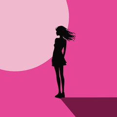 silhouette of a dancing girl
