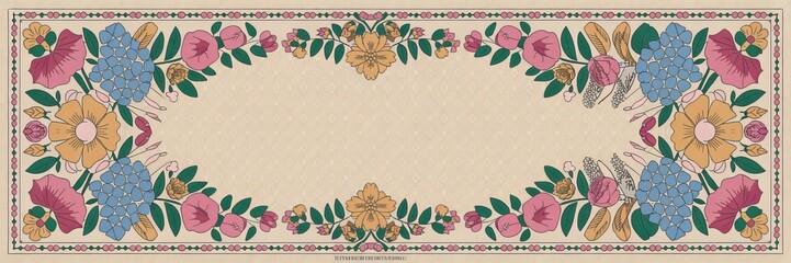 Elegant Vintage Floral Dupatta