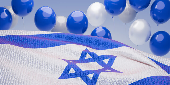 Independence Day of Israel. 3d render. - Powered by Adobe