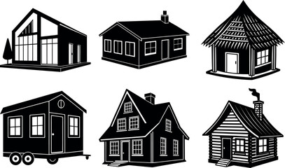 House Silhouette Clipart Bundle Vector Collection for Home Design Logos and Commercial Projects