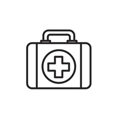 Obraz premium First aid kit icon in outline style on transparent background 