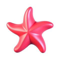 Fototapeta premium Starfish, 3D Icon – Glossy Minimal Emoji Style, Isolated PNG object