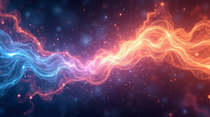 Obraz premium A dynamic abstract background with glowing energy waves and sparkling light effects