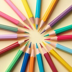 Fototapeta premium colored pencils on white background