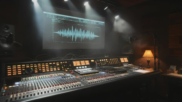 Professional Music Studio Recording Console and Equipment