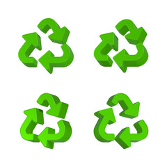 Obraz premium recycle icon 3d rendering green color