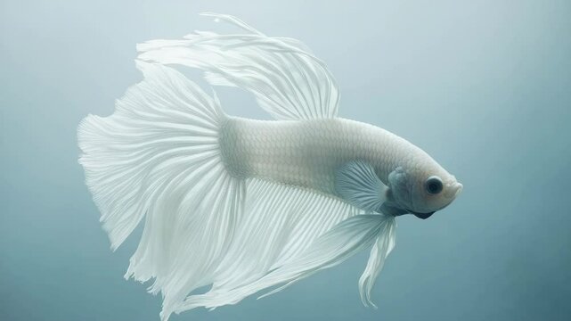 White betta fish swimming