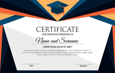 School Certificate Template With Modern Style