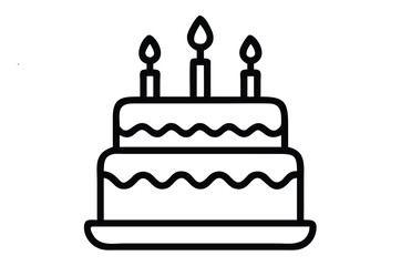 A colorful vector illustration of a birthday cake with lit candles, perfect for any sweet celebration or party design