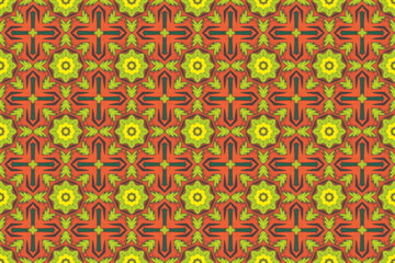 Seamless Fabric Texture Fashion Art Background Geometric Interior Decoration Design Visual Wallpaper Textile Luxury Symmetric Shape Cloth Perspective Endless Tile Digital Graphic Template Pattern.