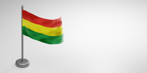 Bolivia Independence Day greeting card template.  3d render.