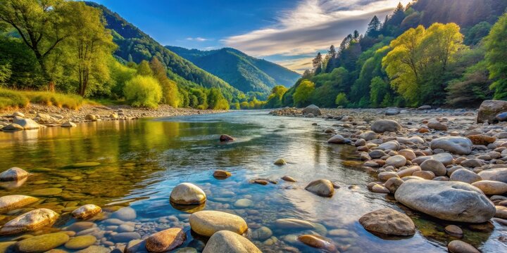 River Rocks Along Uhl River Banks